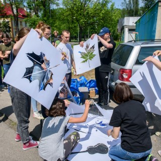Mościce malują mural - warsztaty - Fot : Przemysław Sroka
