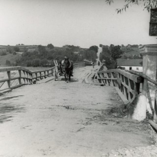 Most na Dunajcu w Zgłobicach. Z archiwum Zygmunta Szymanowskiego.